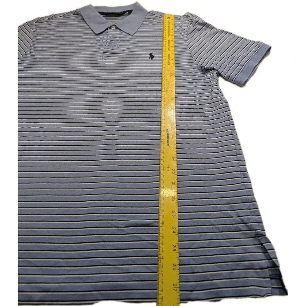 Polo Golf Ralph Lauren Pro Fit Polo‎ Shirt Men's L Blue Stripe Pima Cotton